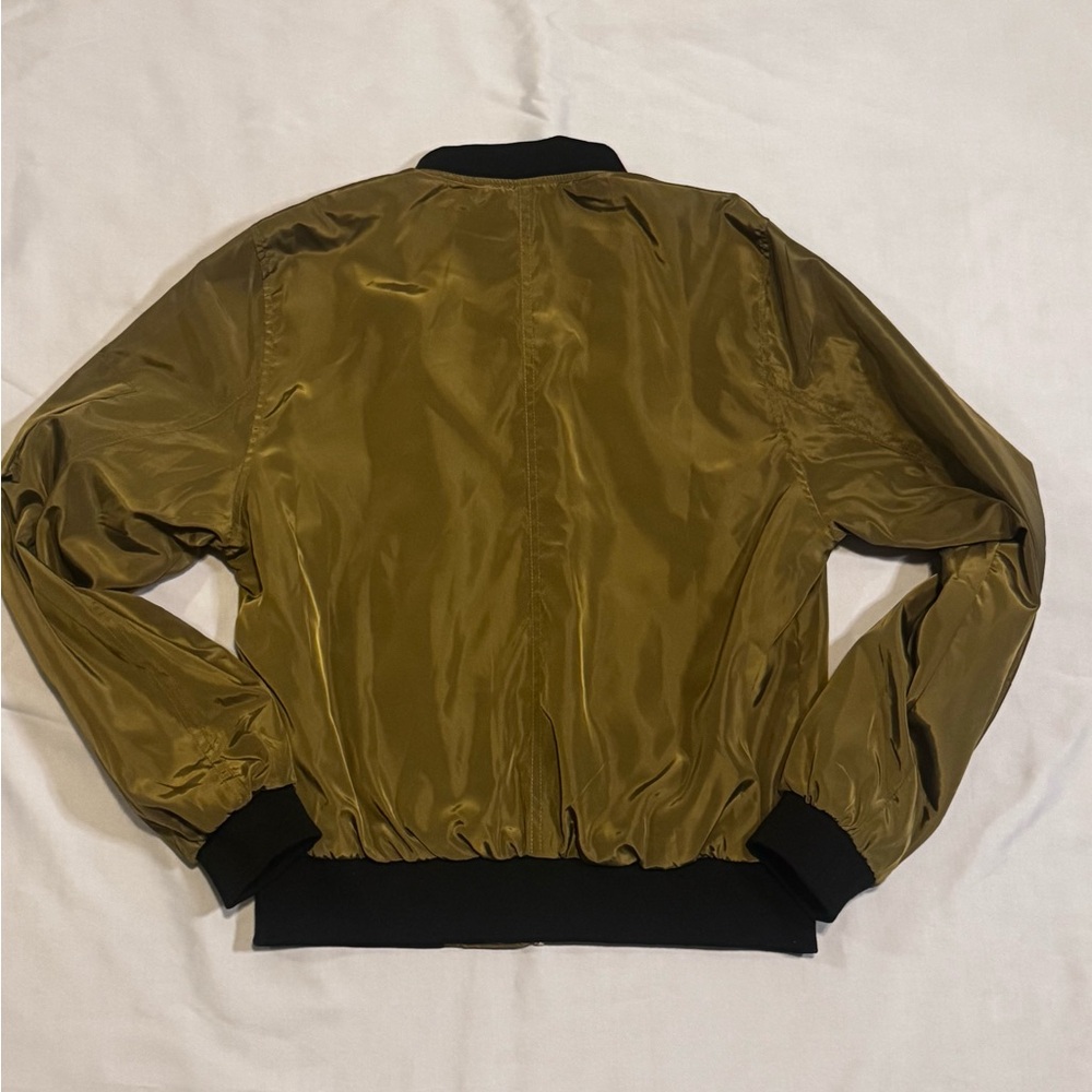 Love Tree Olive Green Bomber Jacket Orange Lining – Size L - Picture 4 of 4